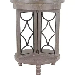 Kirklands Home Roberta Wood Decorative Metal Accent Table Gray