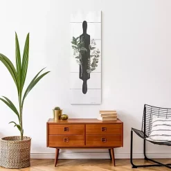 Hot Kirklands Home Rolling Pin with Botanicals Canvas Art Print