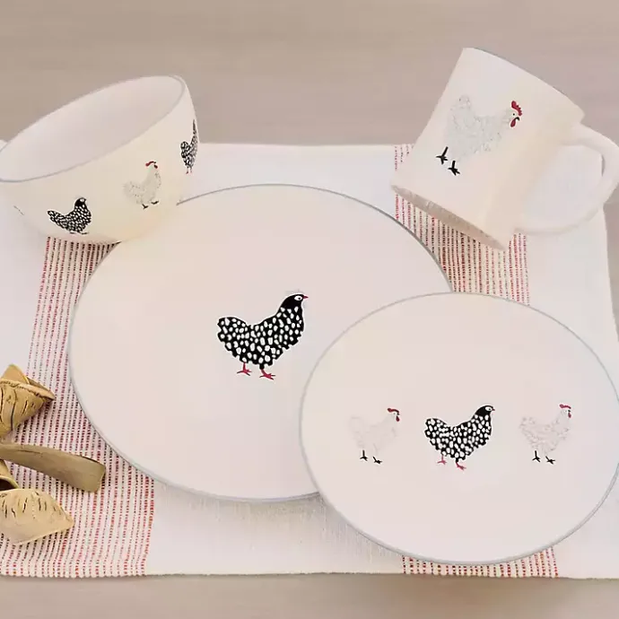 Sale Kirklands Home Rooster Stoneware 16-pc. Dinnerware Set Ivory