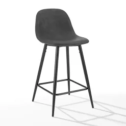 Hot Kirklands Home Rorke Faux Leather Counter Stools, Set of 2 Black