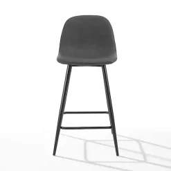 Hot Kirklands Home Rorke Faux Leather Counter Stools, Set of 2 Black