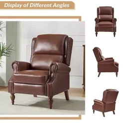 Clearance Kirklands Home Rosalie Faux Leather Manual Recliner Brown