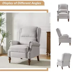 Clearance Kirklands Home Rosalie Oatmeal Upholstered Manual Recliner White