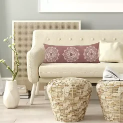 New Kirklands Home Rose Bohemian Medallion Lumbar Pillow Pink