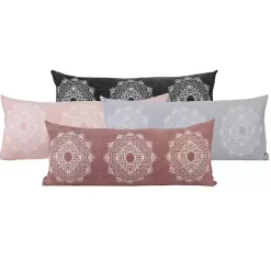 New Kirklands Home Rose Bohemian Medallion Lumbar Pillow Pink