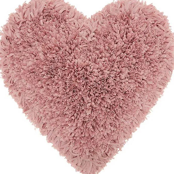 Best Kirklands Home Rose Shaggy Heart Shaped Pillow Pink