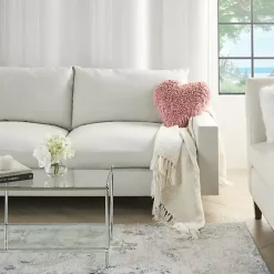 Best Kirklands Home Rose Shaggy Heart Shaped Pillow Pink