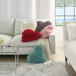 Best Kirklands Home Rose Shaggy Heart Shaped Pillow Pink