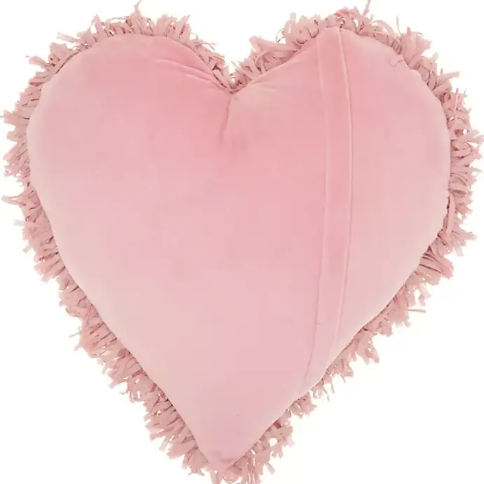 Best Kirklands Home Rose Shaggy Heart Shaped Pillow Pink