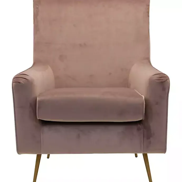 Clearance Kirklands Home Rose Velvet Lana Accent Chair Pink