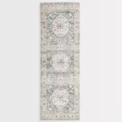 Sale Kirklands Home Rosette Dusty Aqua Runner