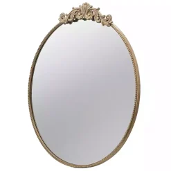Best Kirklands Home Round Antique Floral Scroll Mirror, 39 in. Gold
