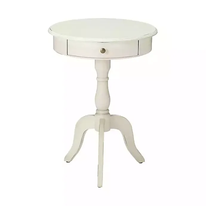 Sale Kirklands Home Round Antique Pedestal Accent Table White