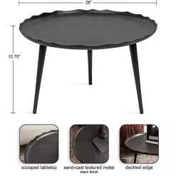 New Kirklands Home Round Alessia Coffee Table Black