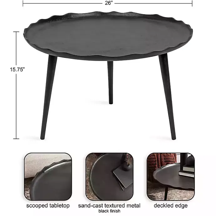 New Kirklands Home Round Alessia Coffee Table Black