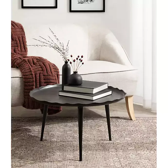 New Kirklands Home Round Alessia Coffee Table Black