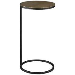 Kirklands Home Round Black and Gold Metal C-Table
