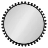 Sale Kirklands Home Round Black Beaded Metal Wall Mirror