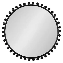 Sale Kirklands Home Round Black Beaded Metal Wall Mirror