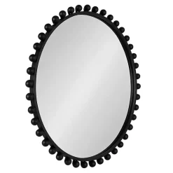 Sale Kirklands Home Round Black Beaded Metal Wall Mirror