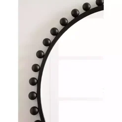 Sale Kirklands Home Round Black Beaded Metal Wall Mirror