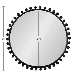 Sale Kirklands Home Round Black Beaded Metal Wall Mirror