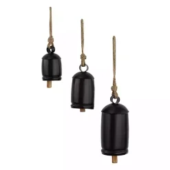 Online Kirklands Home Round Iron Hanging Bells, Set of 3 Black