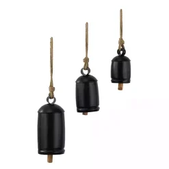 Online Kirklands Home Round Iron Hanging Bells, Set of 3 Black