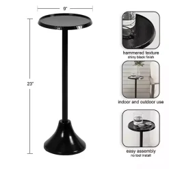 Best Kirklands Home Round Metal Layla Accent Table Black