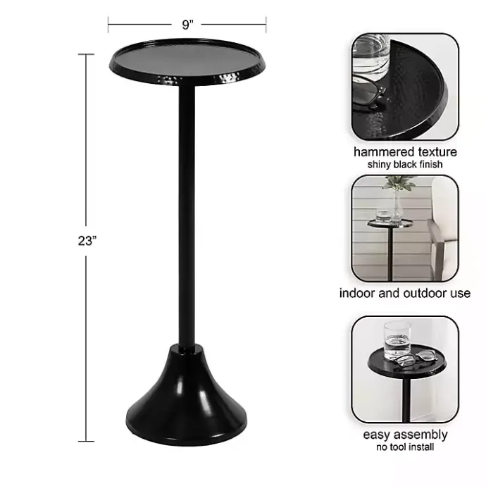 Best Kirklands Home Round Metal Layla Accent Table Black