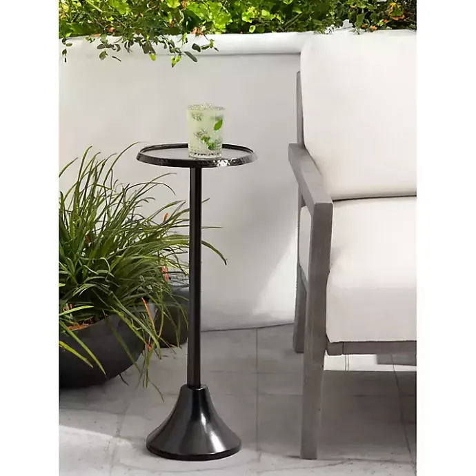 Best Kirklands Home Round Metal Layla Accent Table Black