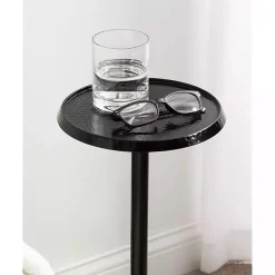 Best Kirklands Home Round Metal Layla Accent Table Black