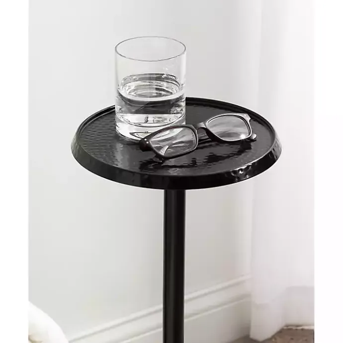 Best Kirklands Home Round Metal Layla Accent Table Black