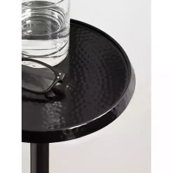 Best Kirklands Home Round Metal Layla Accent Table Black