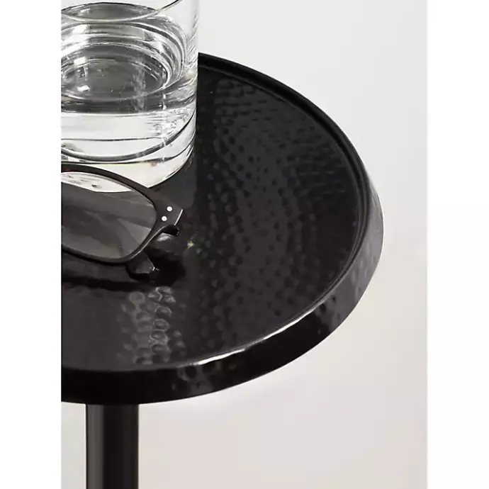 Best Kirklands Home Round Metal Layla Accent Table Black