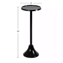 Best Kirklands Home Round Metal Layla Accent Table Black