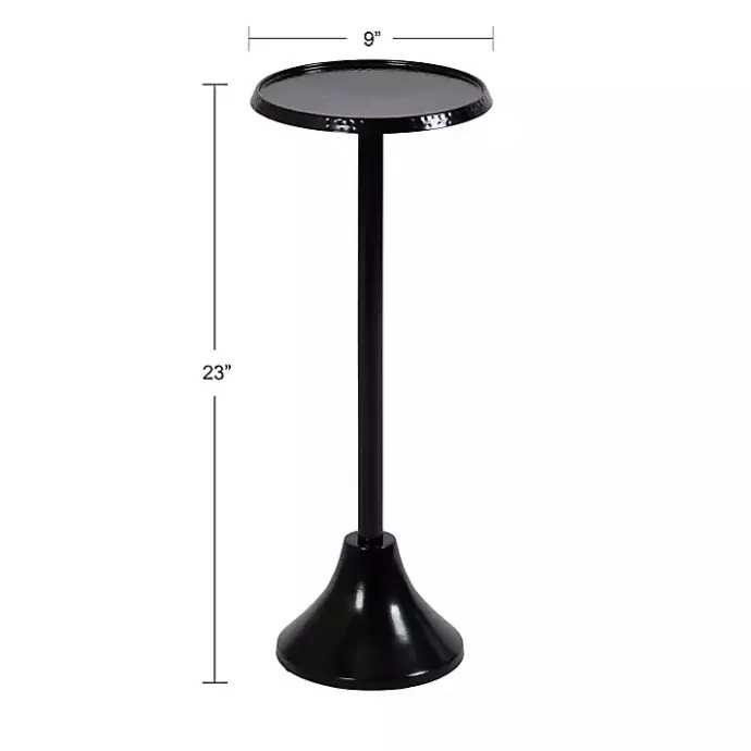 Best Kirklands Home Round Metal Layla Accent Table Black