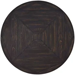 New Kirklands Home Round Wood Flared Base Coffee Table Black