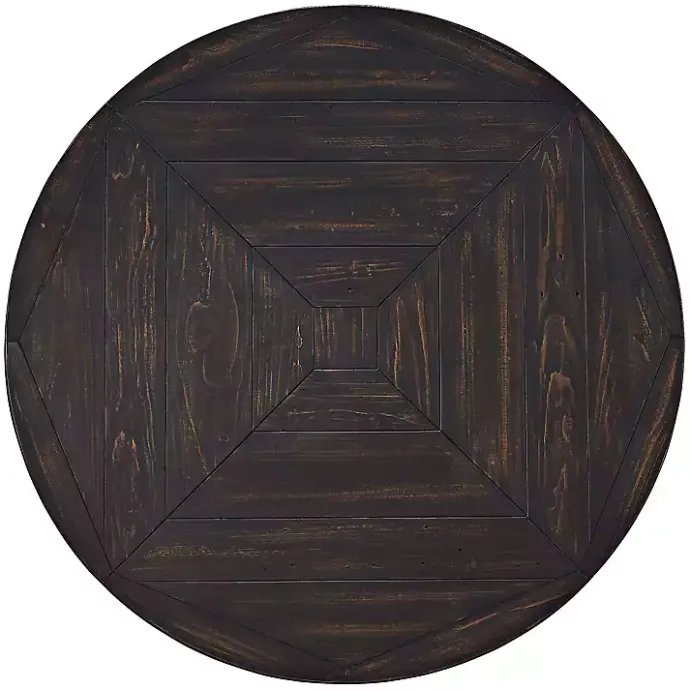 New Kirklands Home Round Wood Flared Base Coffee Table Black