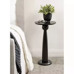 Sale Kirklands Home Round Wood Jess Accent Table Black