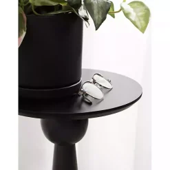 Sale Kirklands Home Round Wood Jess Accent Table Black