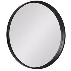 Sale Kirklands Home Round Black Wood Travis Accent Mirror