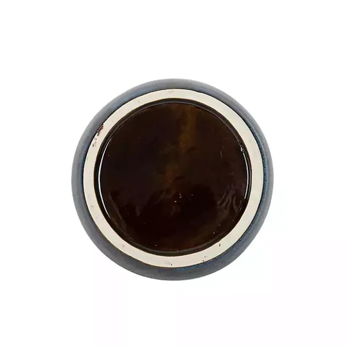 Kirklands Home Round Oversized Handle Jug Vase Blue