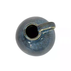 Kirklands Home Round Oversized Handle Jug Vase Blue