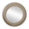 Best Kirklands Home Round Bronze Woven Texture Wall Mirror