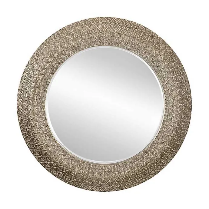 Best Kirklands Home Round Bronze Woven Texture Wall Mirror