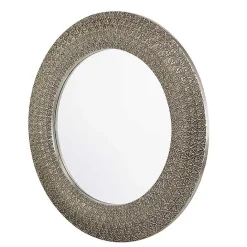Best Kirklands Home Round Bronze Woven Texture Wall Mirror