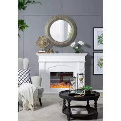 Best Kirklands Home Round Bronze Woven Texture Wall Mirror