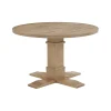 Hot Kirklands Home Round Brown Wood Pedestal Base Dining Table