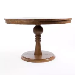Hot Kirklands Home Round Wood Pedestal Dining Table Brown